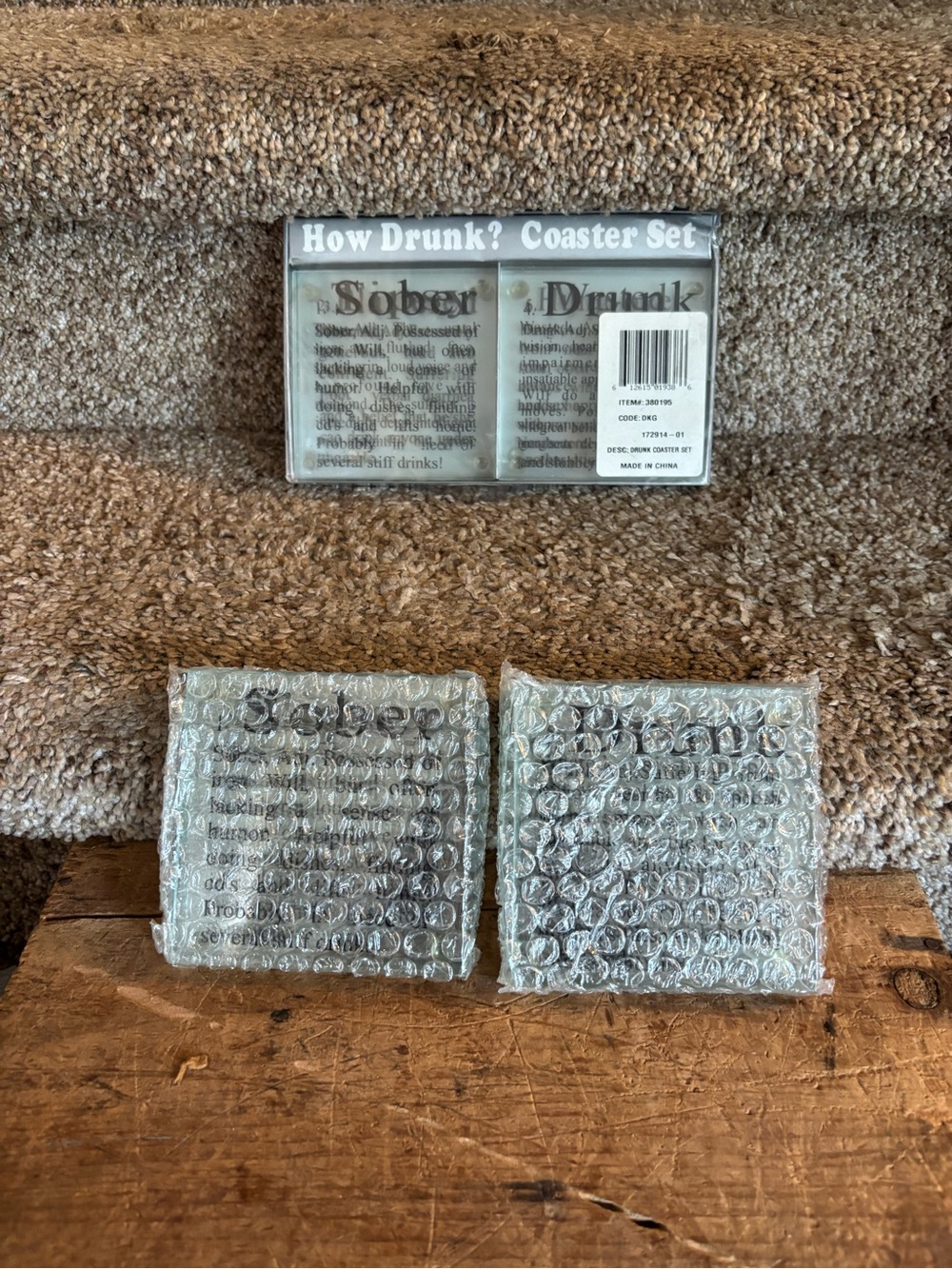 How Drunk? Coaster Set - Glass Novelty Coasters
